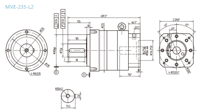 MVE-235-L2系列精密行星減速器型號(hào)尺寸與圖紙